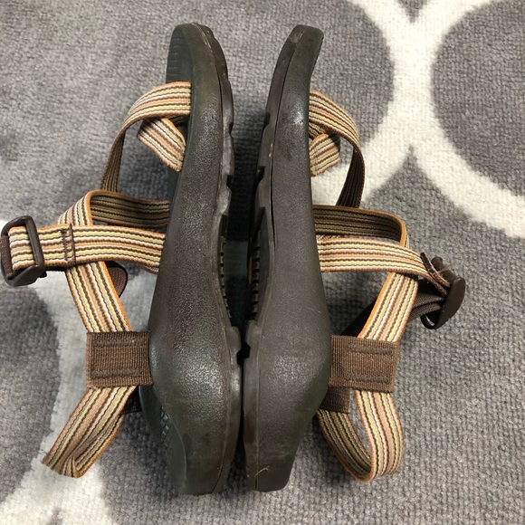 Chaco Sandals Chacos Womens Size 8 Brown Orange Striped Open Toe - Picture 9 of 13